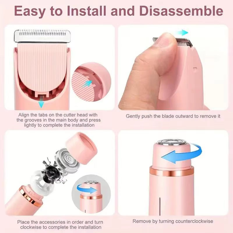 Portable Double-Headed Ladies' Shaver, Household Travel Washable USB Charging, Portable Private Parts Slimming Machine, Female B