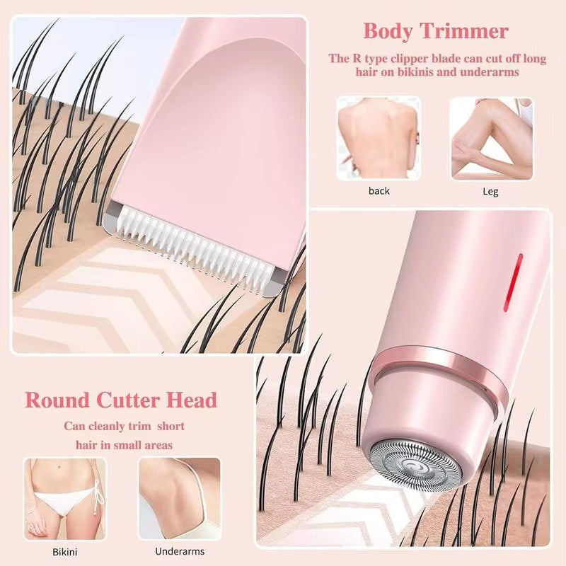 Portable Double-Headed Ladies' Shaver, Household Travel Washable USB Charging, Portable Private Parts Slimming Machine, Female B