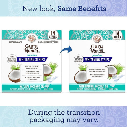 Gurunanda Teeth Whitening Strips - 7-Day Treatment with Non-Slip, Dry Strip Tech